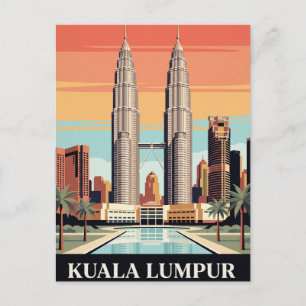 Vintage Travel Postcard Kuala Lumpur