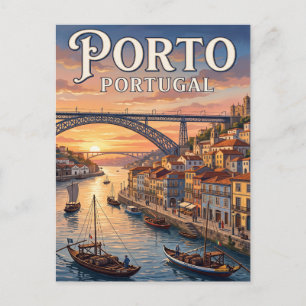 Vintage Travel Postcard Porto