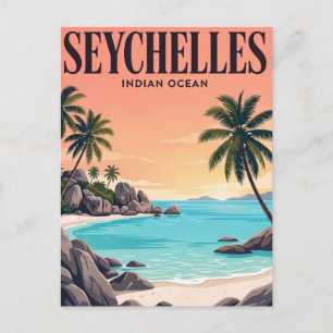 Vintage Travel Postcard Seychelles