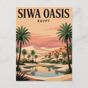 Vintage Travel Postcard Siwa Oasis, Egypt