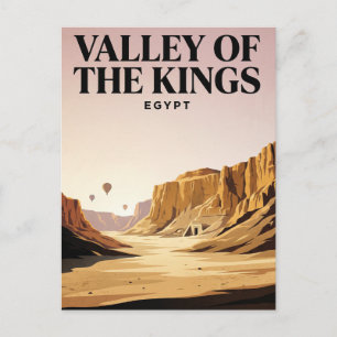 Vintage Travel Postcard Valley of the Kings, Egypt