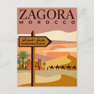 Vintage Travel Postcard Zagora Morocco Sahara