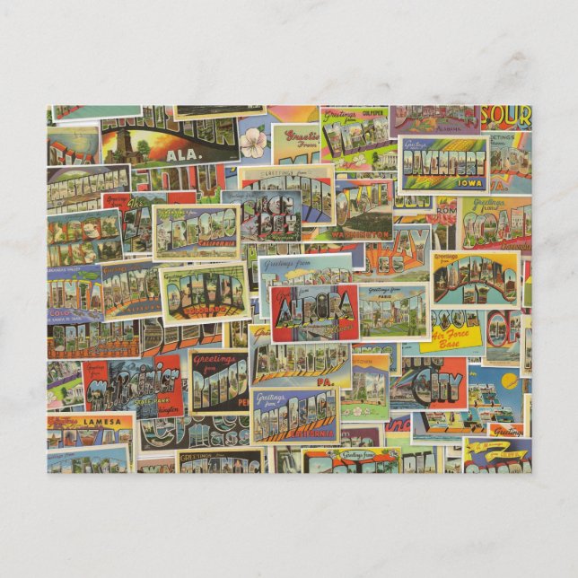 Vintage Travel Postcards Blank Postcard (Front)