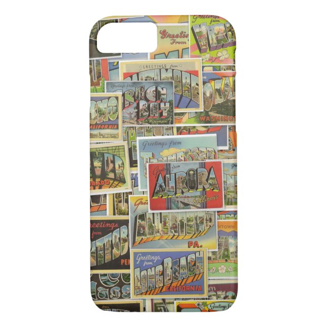 Vintage Travel Postcards Phone Case (Back)