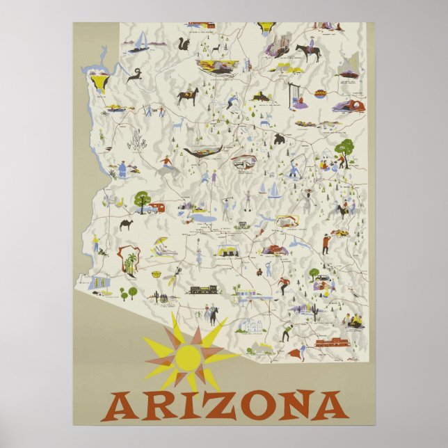 Vintage Travel Poster Arizona Poster (Front)