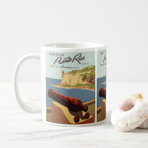 Vintage Travel Poster Art, Discover Puerto Rico! Coffee Mug