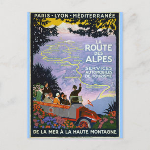 Vintage Travel Poster Art  - La Route des Alpes Postcard