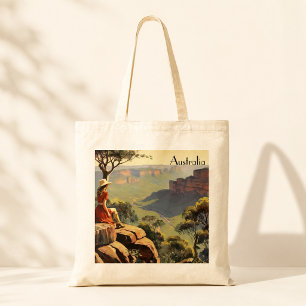 Vintage Travel Poster Australia Canyon Tote Bag