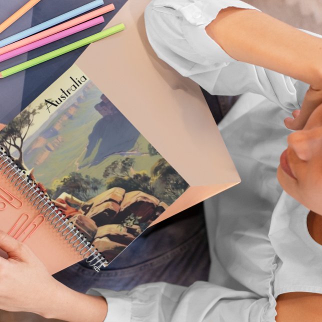 Vintage Travel Poster Australia, customisable Planner (Creator Uploaded)