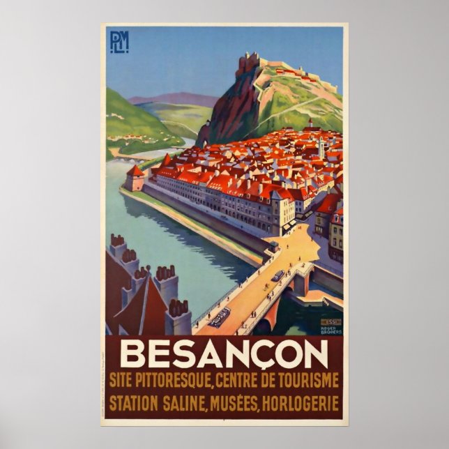 Vintage Travel Poster Besancon France (Front)