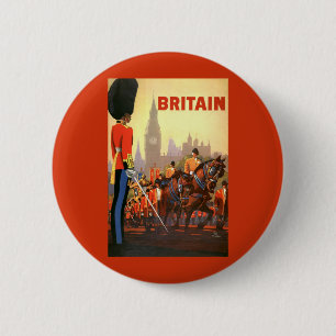 Vintage Travel Poster, British Royal Guard 6 Cm Round Badge