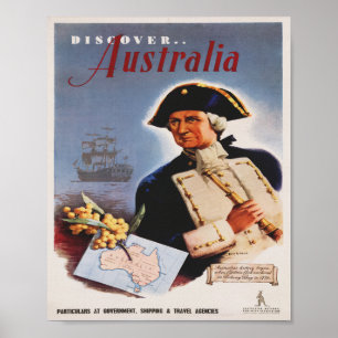Vintage Travel Poster Discover Australia