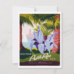 Vintage Travel Poster, Discover Puerto Rico!