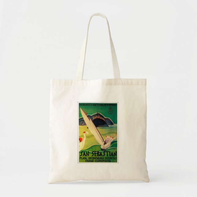 Vintage Travel Poster Donostia San Sebastian Tote Bag (Front)