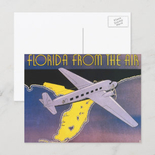 Vintage Travel Poster, Florida from Air Aeroplane Postcard