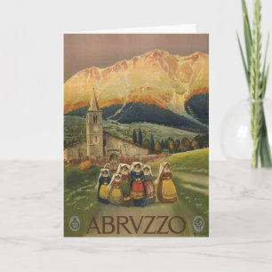 Vintage Travel Poster For Abruzzo, Italy. Card