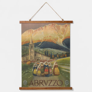 Vintage Travel Poster For Abruzzo, Italy. Hanging Tapestry