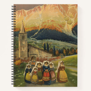 Vintage Travel Poster For Abruzzo, Italy. Notebook
