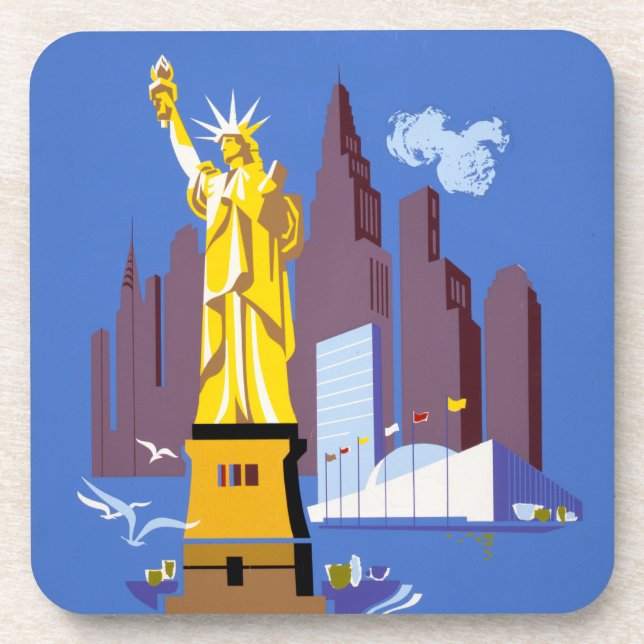 Vintage Travel Poster For Allegheny Airlines Coaster (Front)