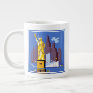 Vintage Travel Poster For Allegheny Airlines Large Coffee Mug