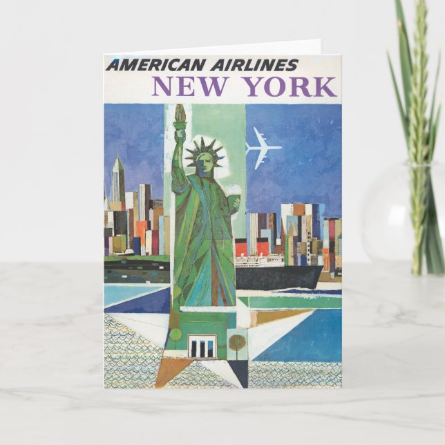 Vintage Travel Poster For American Airlines Card (Front)