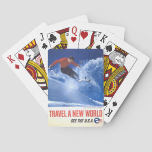 Vintage Travel Poster For Aspen, Colorado Playing Cards