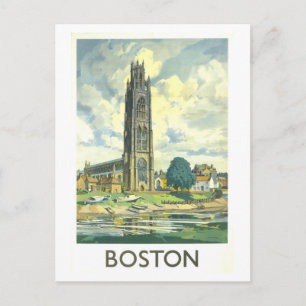 Vintage Travel Poster for Boston in England Postcard