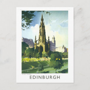 Vintage Travel Poster for Edinburgh in Scotland Postcard