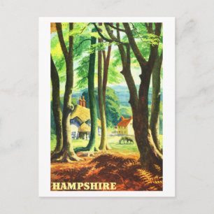 Vintage Travel Poster for Hampshire in England Postcard