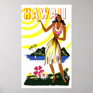 Vintage travel poster for Hawaii
