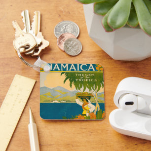 Vintage Travel Poster For Jamaica Key Ring