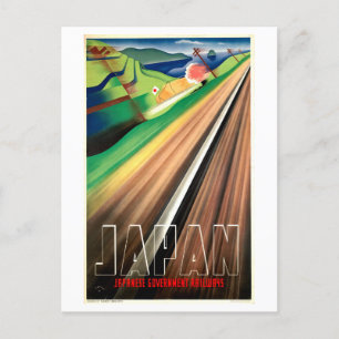 Vintage Travel Poster for Japan Trains Postcard