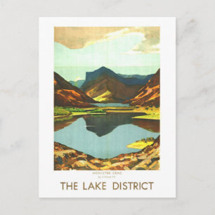 Vintage Travel Poster for Lake District in England Postcard