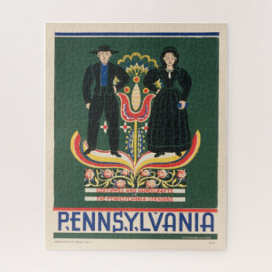Vintage Travel Poster For Lancaster County, Pa Jigsaw Puzzle
