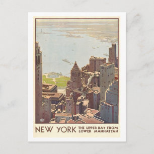 Vintage Travel Poster for New York City Postcard