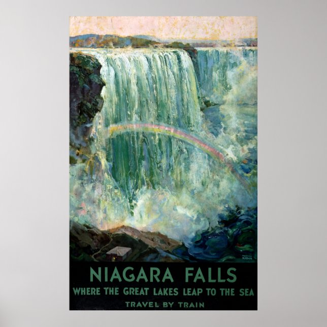 Vintage Travel Poster For Niagara Falls (Front)