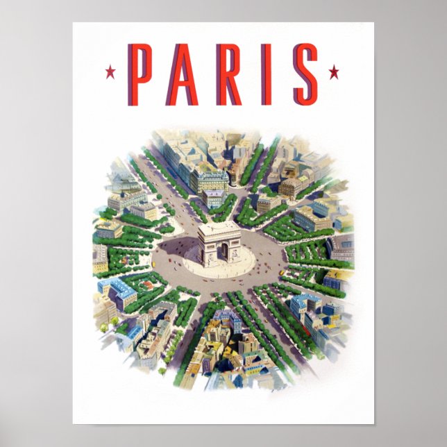 Vintage travel poster for Paris (Front)