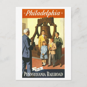 Vintage Travel Poster for Philadelphia Postcard