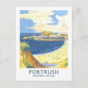 Vintage Travel Poster for Portrush Postcard