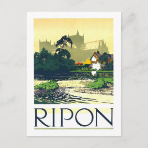 Vintage Travel Poster for Ripon Postcard