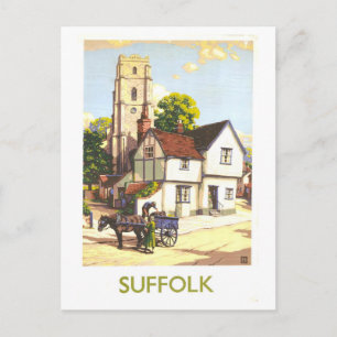 Vintage Travel Poster for Suffolk in England Postcard