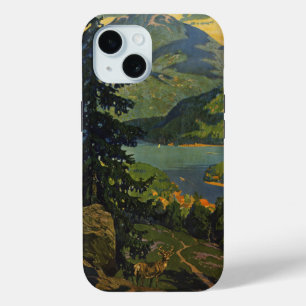 Vintage Travel Poster For The Adirondack Mountains iPhone 15 Case