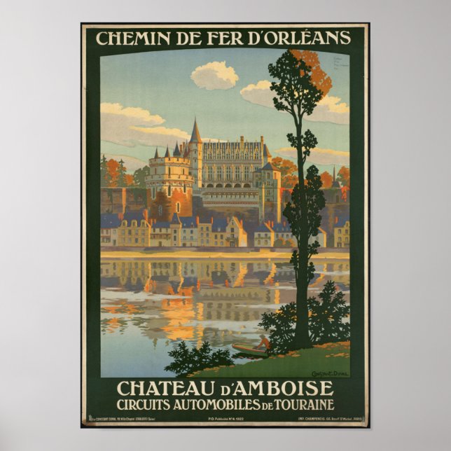 Vintage Travel Poster for the Chateau d'Amboise (Front)