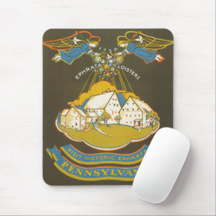 Vintage Travel Poster For The Ephrata Cloister Mouse Pad