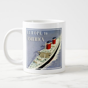 Vintage Travel Poster For United States Lines Large Coffee Mug