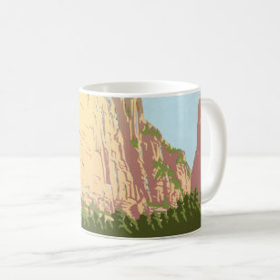 Vintage Travel Poster For Zion National Park Coffee Mug