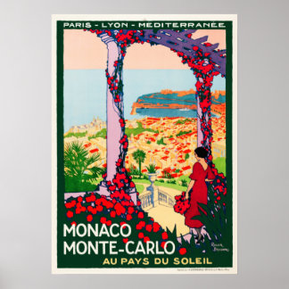 Vintage Travel Poster France - Monaco Monte Carlo