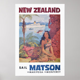 Vintage Travel Poster France - New Zealand