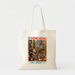 Vintage Travel Poster Hong Kong Street Tote Bag