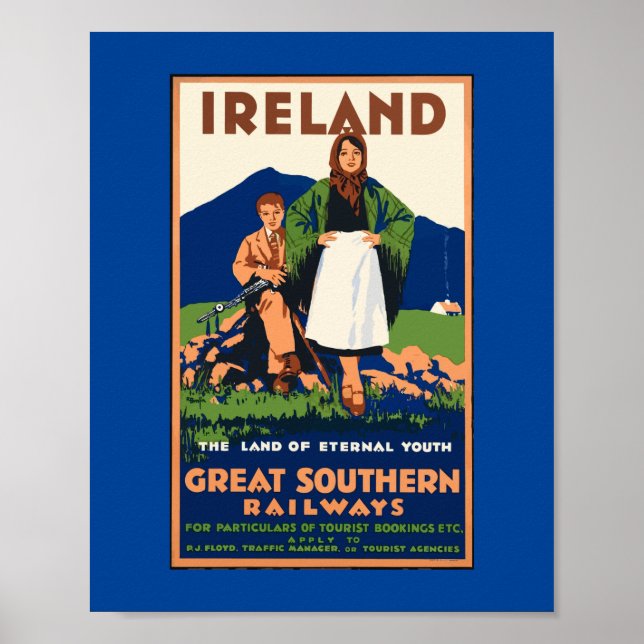 Vintage Travel Poster Ireland Nature Painting Farm (Front)